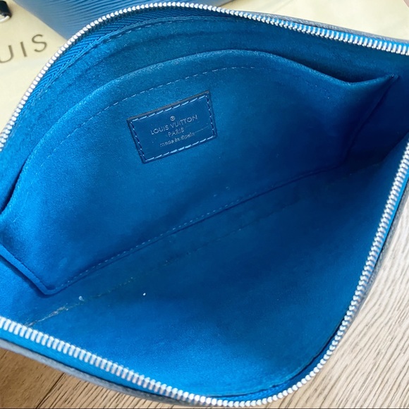 💞BLUE NEVERFULL W/ POUCH💞Epi Neverfull Mm Auth! - Picture 11 of 13